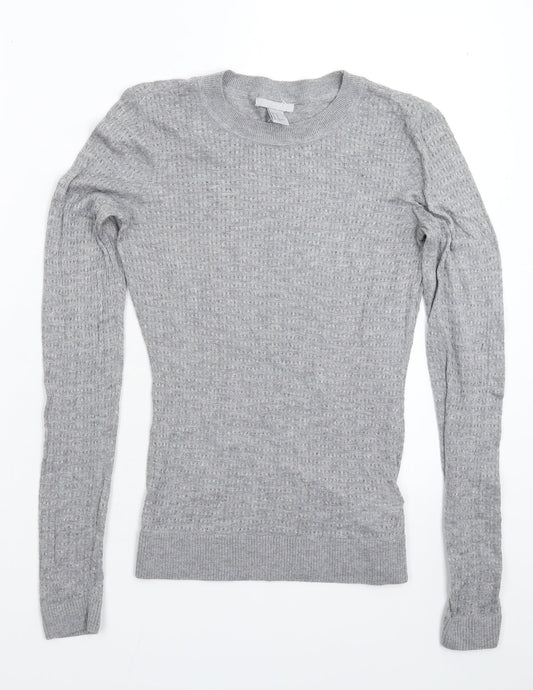 Womens UK Size XS H&M Grey Pullover Jumper