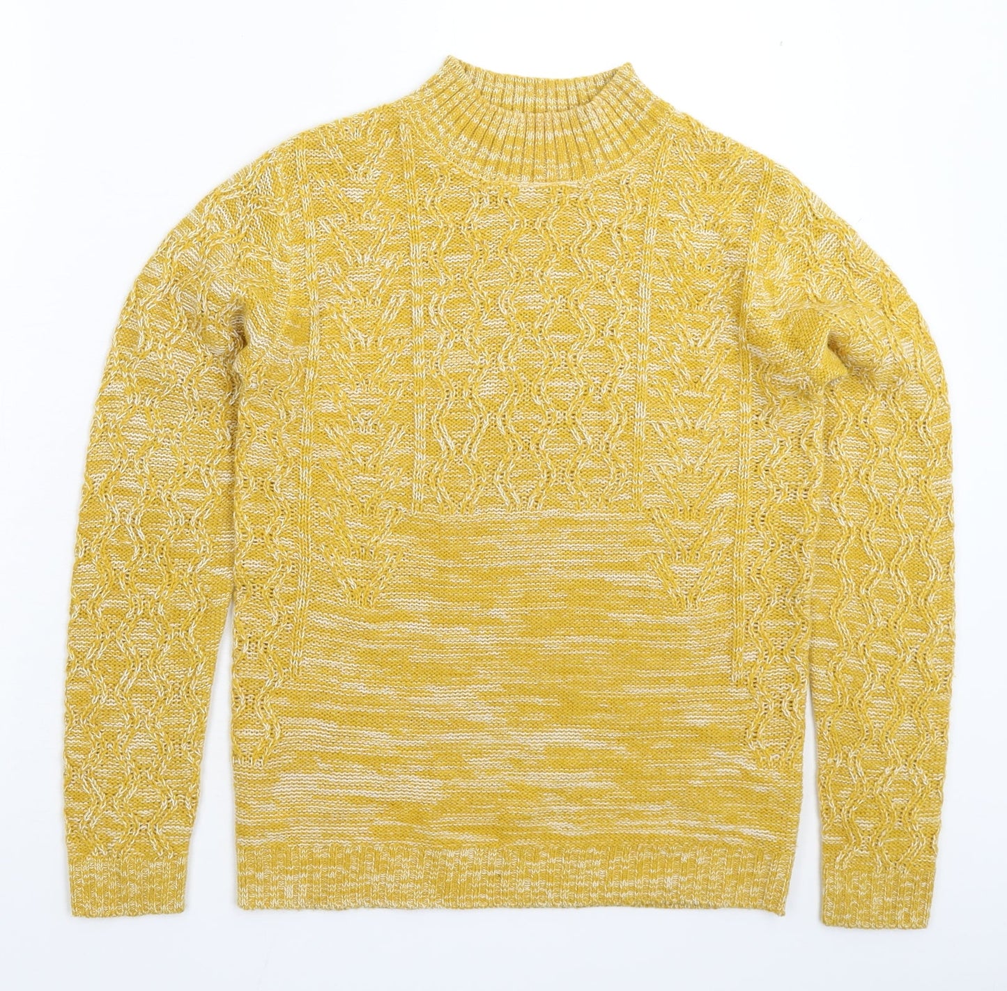 Womens UK Size S Papaya Yellow Pullover Jumper
