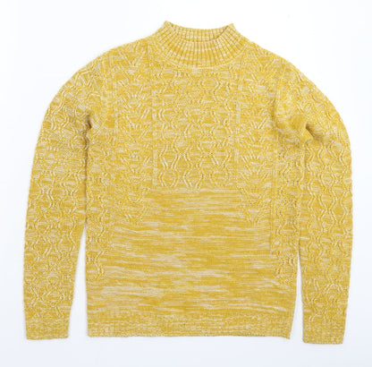 Womens UK Size S Papaya Yellow Pullover Jumper