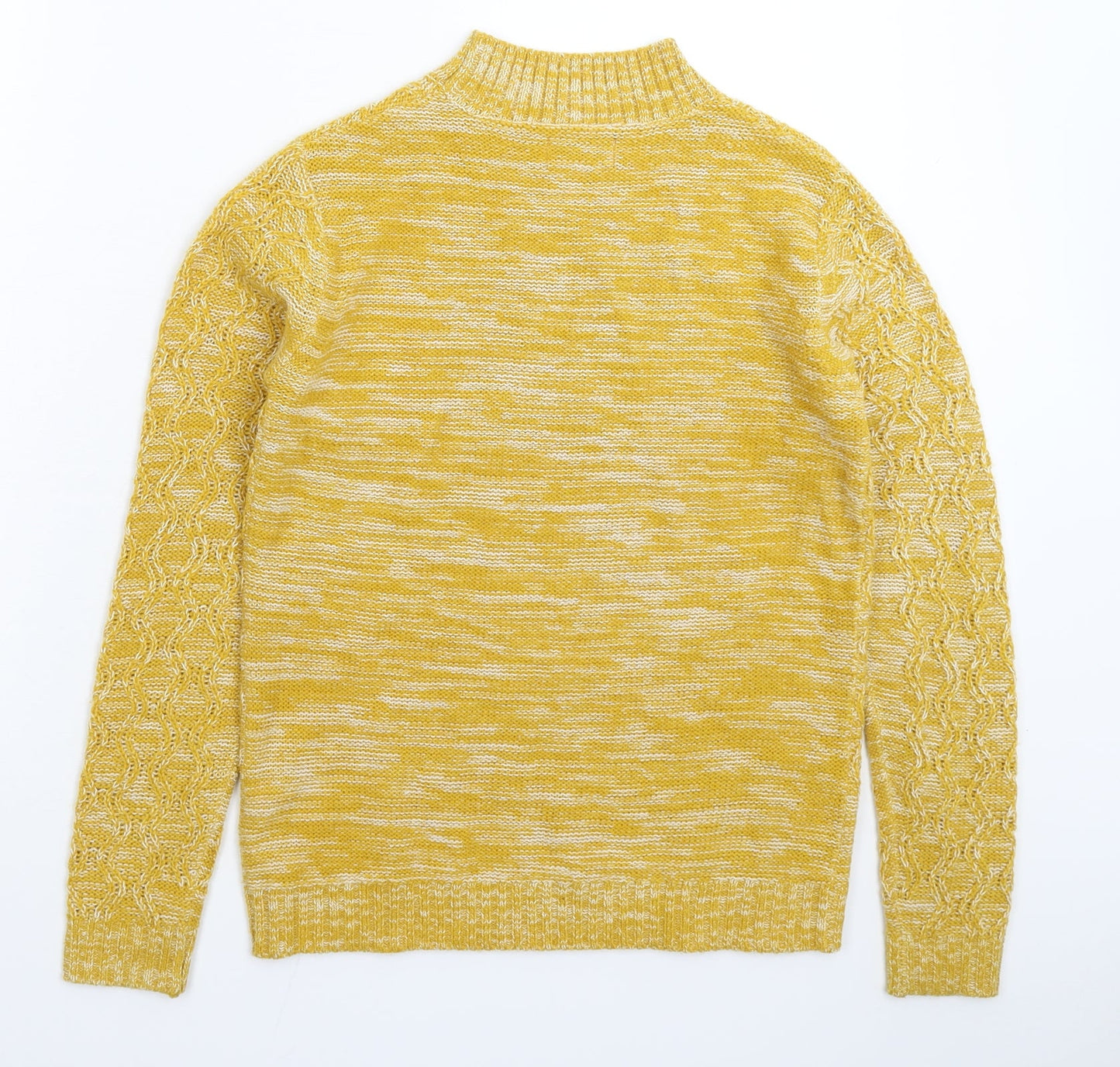 Womens UK Size S Papaya Yellow Pullover Jumper