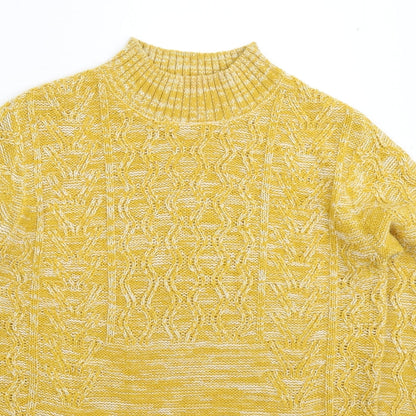 Womens UK Size S Papaya Yellow Pullover Jumper