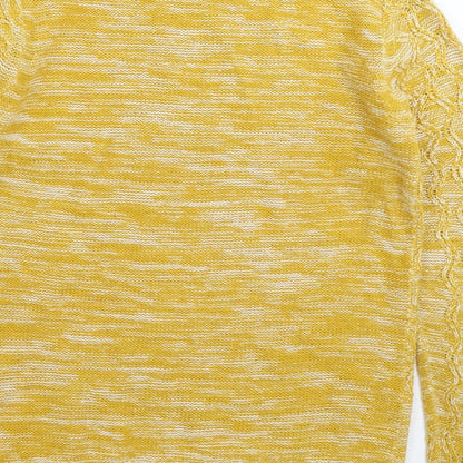 Womens UK Size S Papaya Yellow Pullover Jumper