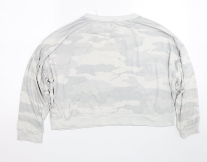 Primark Womens Grey Camouflage  Pullover Jumper Size L
