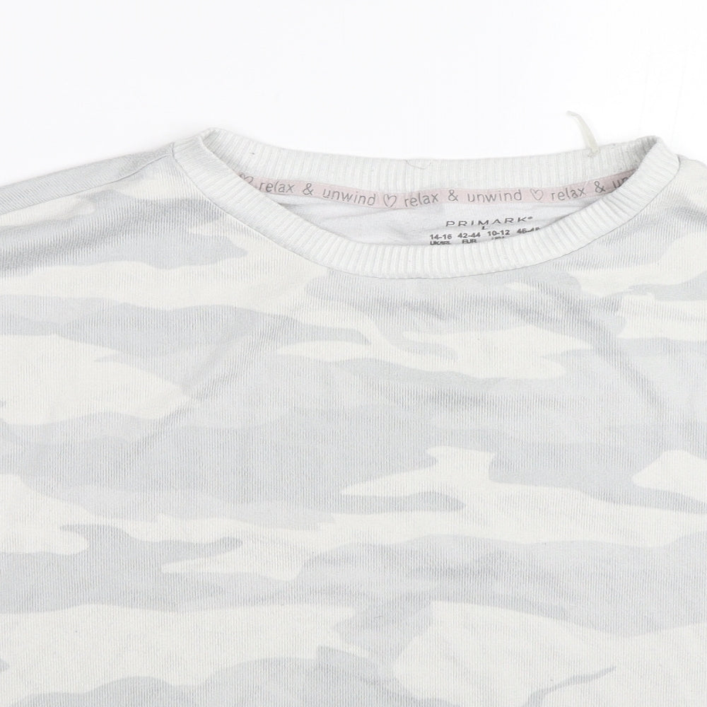 Primark Womens Grey Camouflage  Pullover Jumper Size L