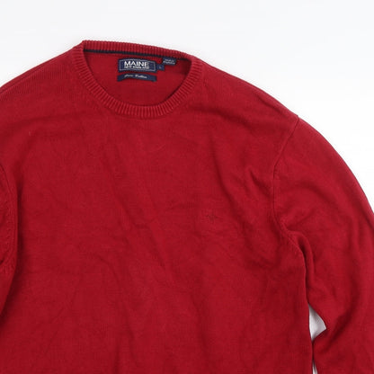 Maine Mens Red   Pullover Jumper Size L