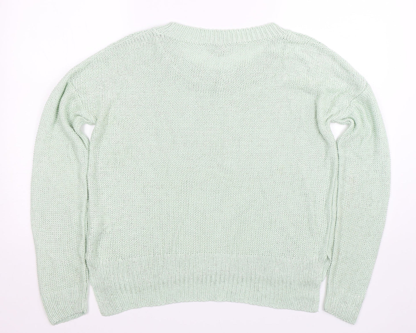 Womens UK Size 14 Papaya Green Pullover Jumper