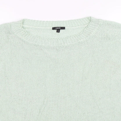 Womens UK Size 14 Papaya Green Pullover Jumper