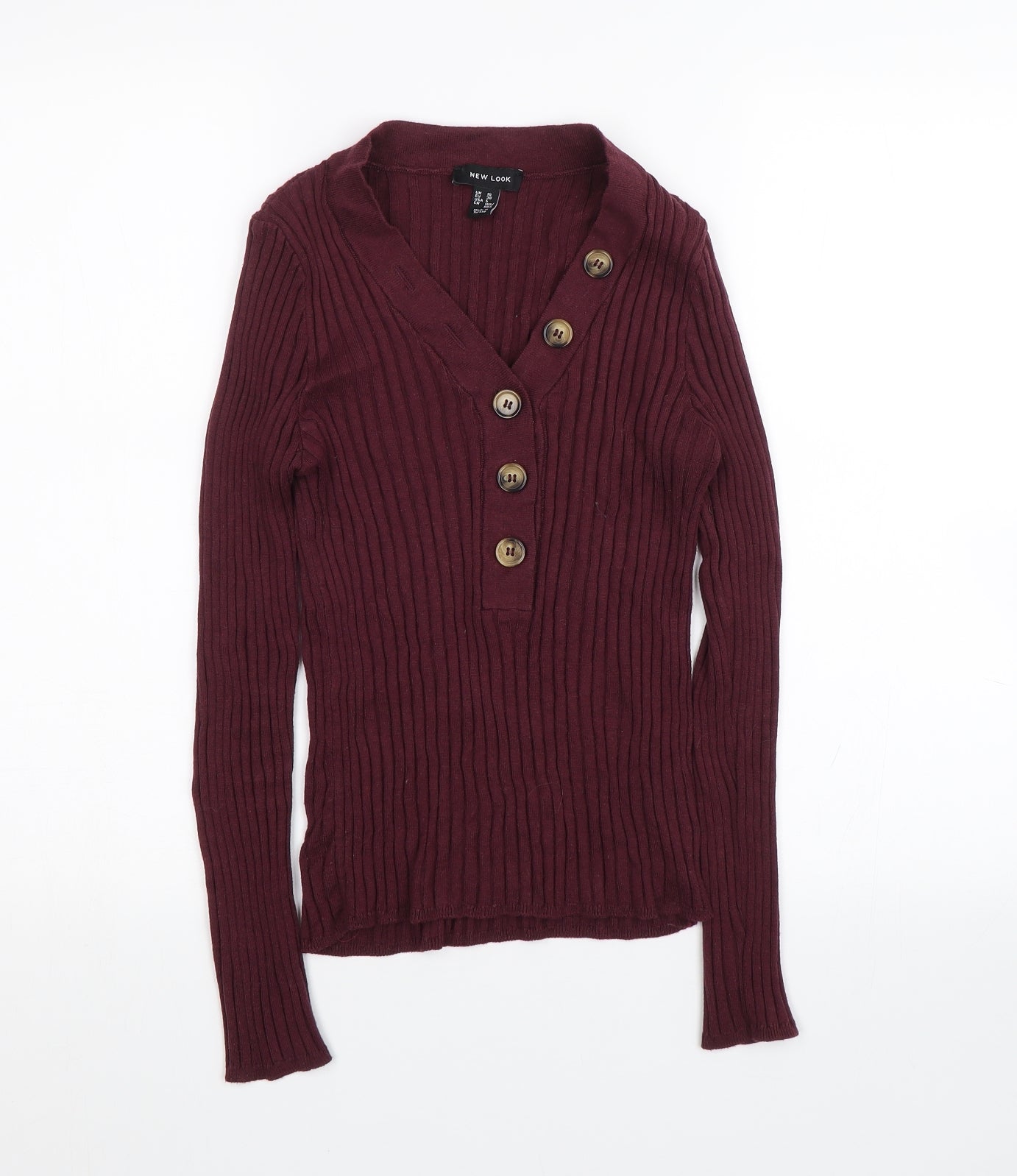 New Look Womens Purple Striped  Cardigan Jumper Size 10