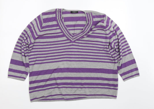 Womens UK Size L BM Purple Pullover Jumper