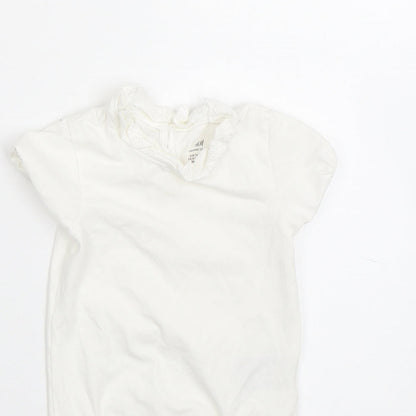 H&M Girls White   Babygrow One-Piece Size 6-9 Months