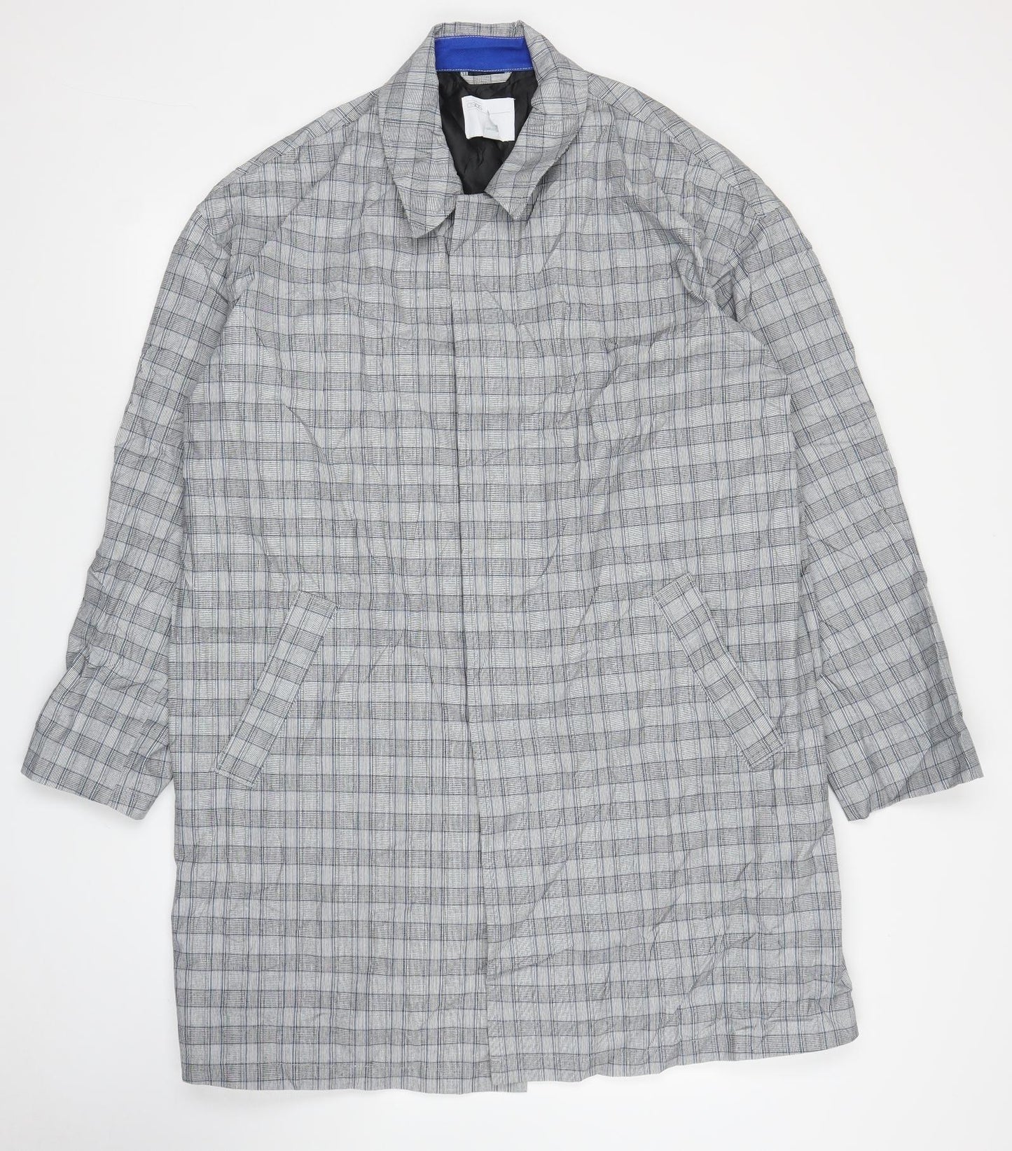 ASOS Mens Grey Plaid  Overcoat Coat Size M