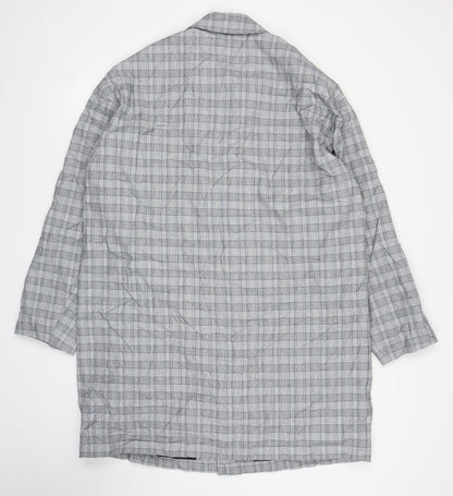 ASOS Mens Grey Plaid  Overcoat Coat Size M