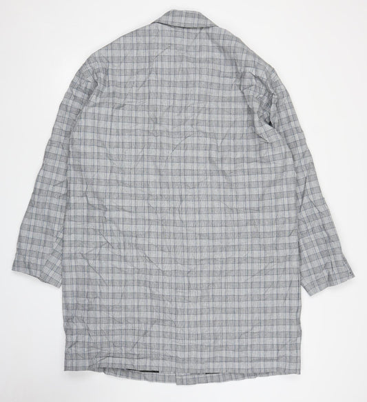 ASOS Mens Grey Plaid  Overcoat Coat Size M