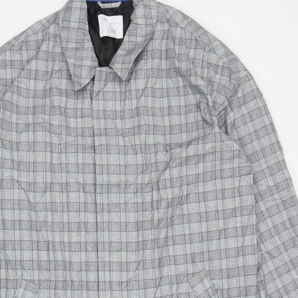 ASOS Mens Grey Plaid  Overcoat Coat Size M