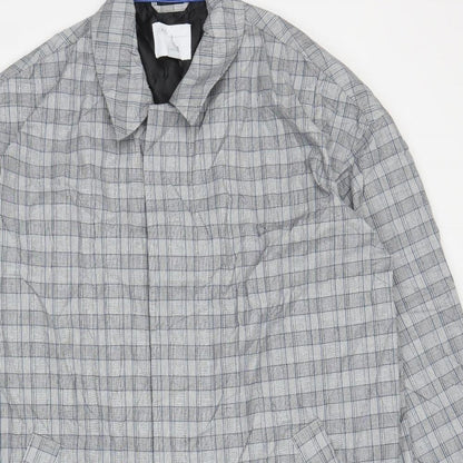 ASOS Mens Grey Plaid  Overcoat Coat Size M