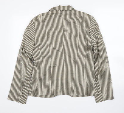 Gerry Weber Womens Grey Striped  Jacket Blazer Size 12