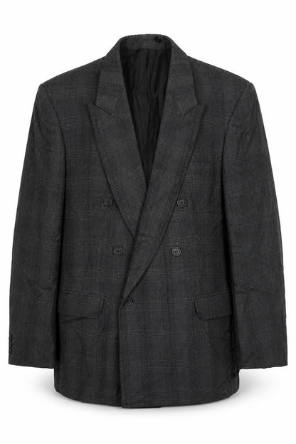 Brentoni Mens Grey Plaid  Jacket Suit Jacket Size 40