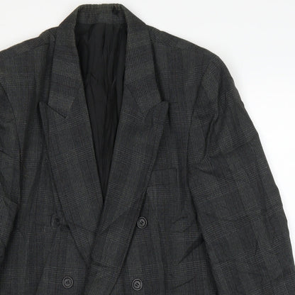 Brentoni Mens Grey Plaid  Jacket Suit Jacket Size 40