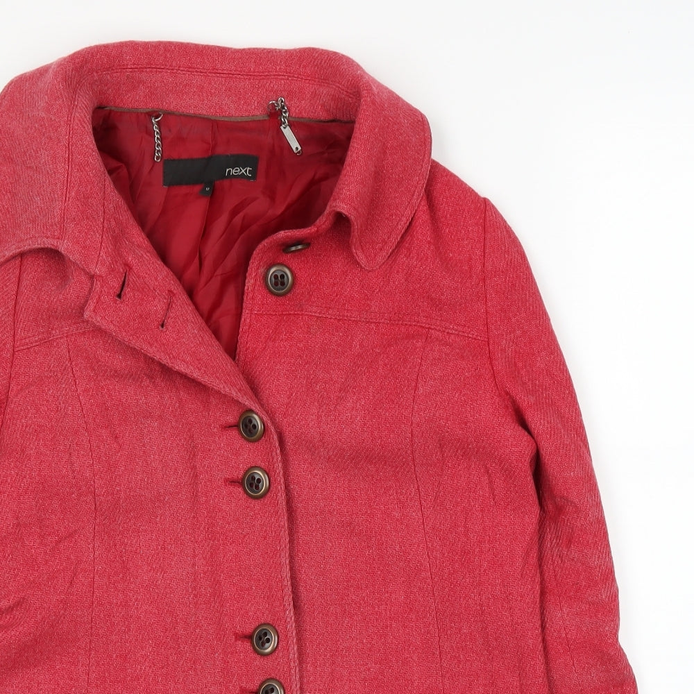 Womens UK Size 12 NEXT Pink Overcoat