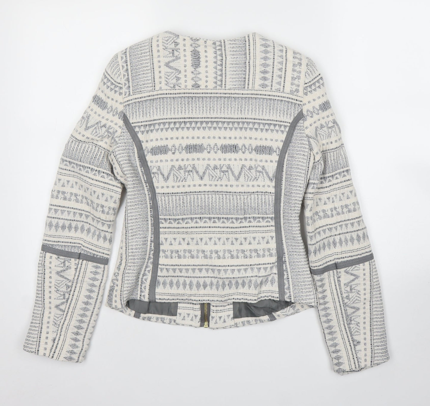 H&M Womens White Geometric  Jacket  Size XS