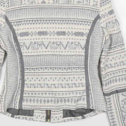 H&M Womens White Geometric  Jacket  Size XS