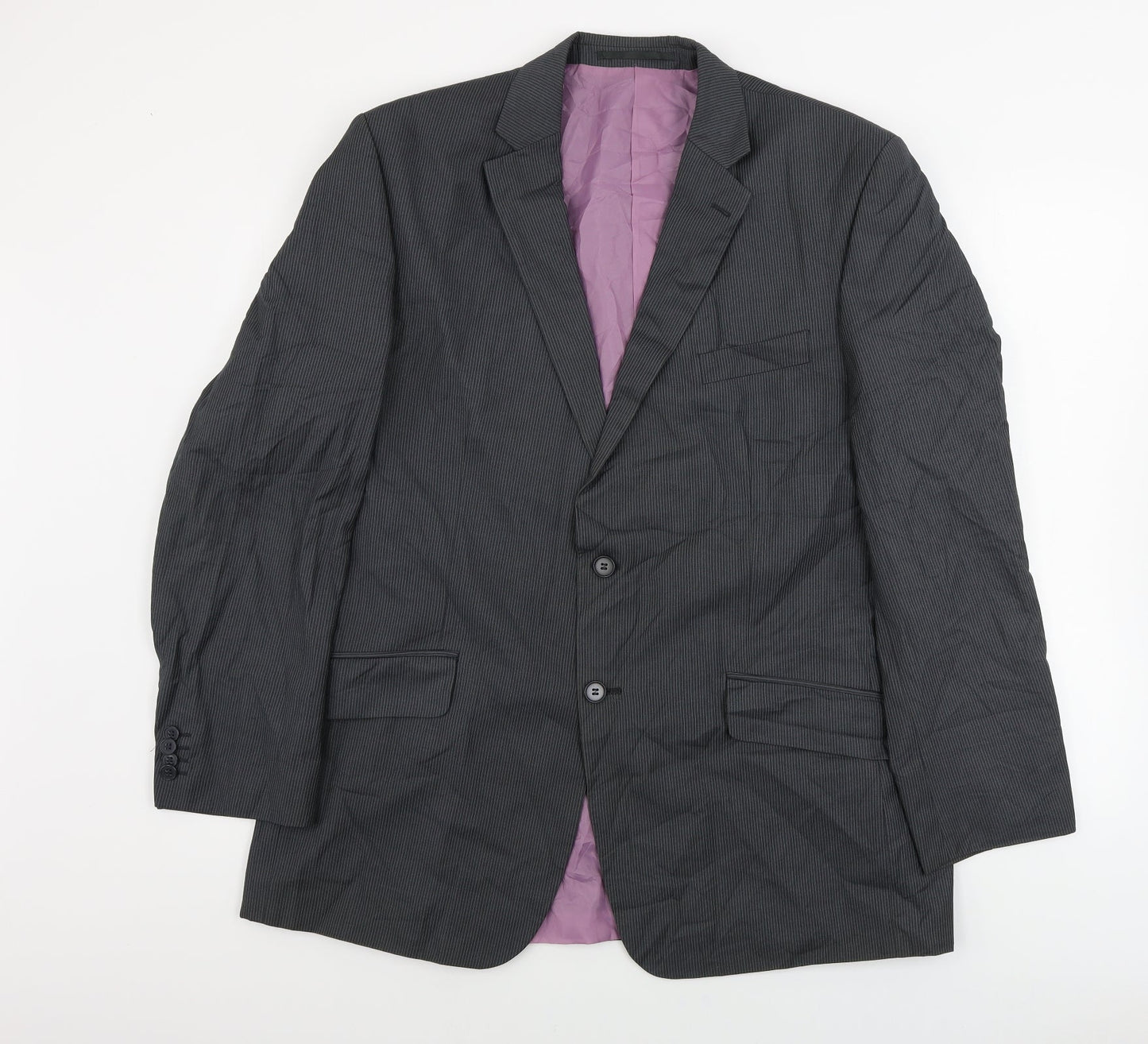 F&F  Mens Grey Striped  Jacket Blazer Size 44