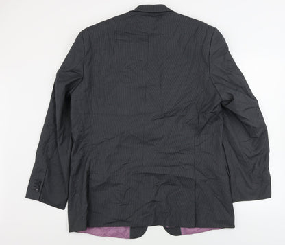 F&F  Mens Grey Striped  Jacket Blazer Size 44