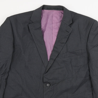 F&F  Mens Grey Striped  Jacket Blazer Size 44