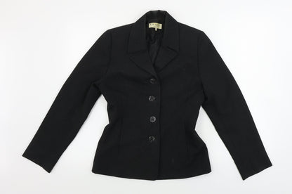Exact  Womens Black Striped  Jacket Blazer Size 6