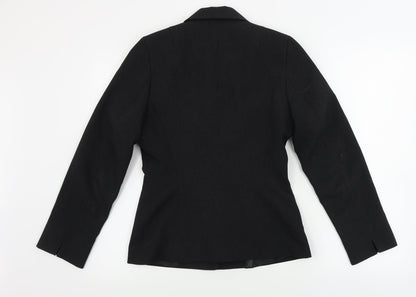 Exact  Womens Black Striped  Jacket Blazer Size 6