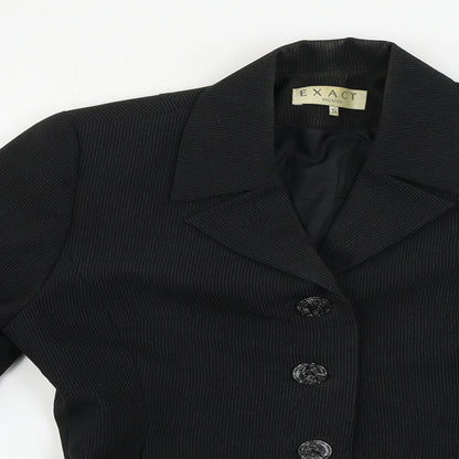 Exact  Womens Black Striped  Jacket Blazer Size 6