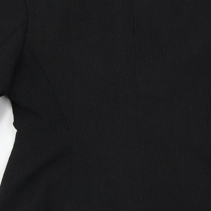 Exact  Womens Black Striped  Jacket Blazer Size 6