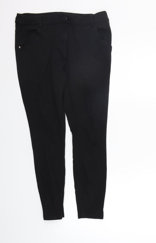 TU Womens Black   Trousers  Size 12 L22 in - Elasticated Waist