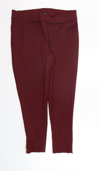 Studio Womens Red   Trousers  Size 18 L25 in