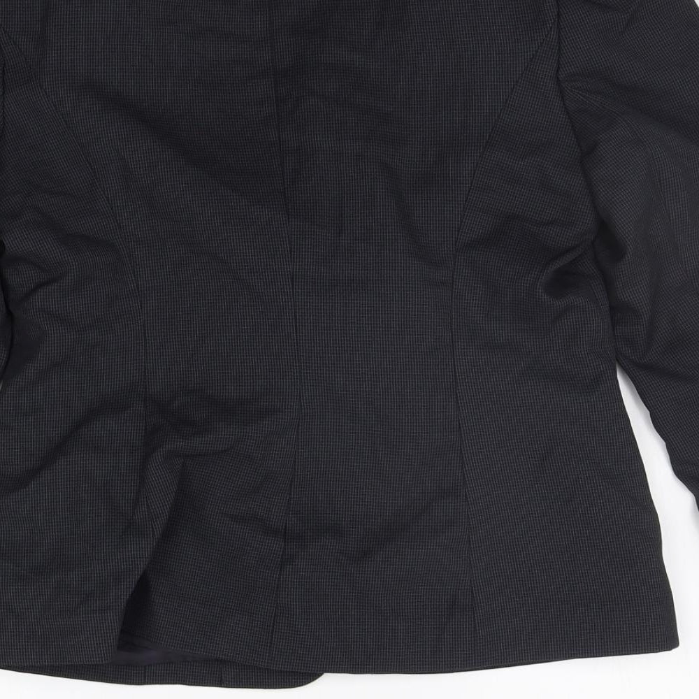 Papaya Womens Black Geometric  Jacket Blazer Size 12