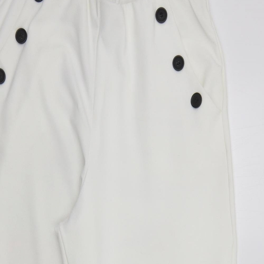 New Look Womens White   Trousers  Size 18 L21 in - Elasticated Waist