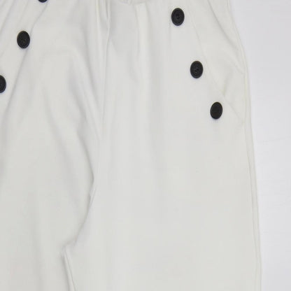 New Look Womens White   Trousers  Size 18 L21 in - Elasticated Waist