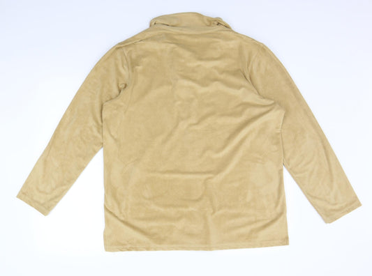 Liz Claiborne Womens Beige   Basic Button-Up Size L