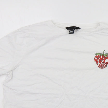 Womens UK Size 12 New Look White Basic Polo