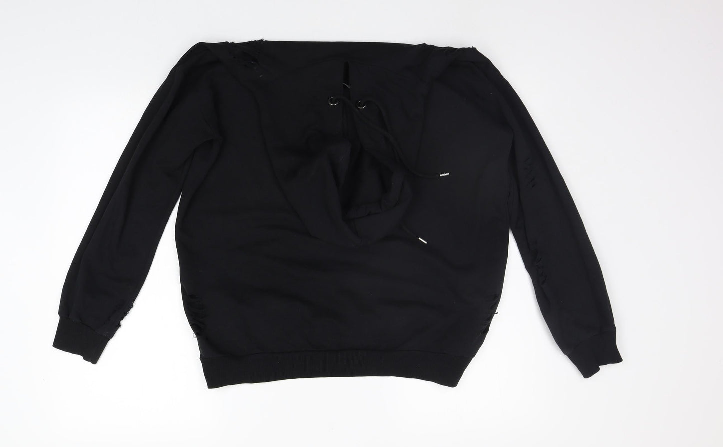 Select Womens Black   Henley Hoodie Size 10
