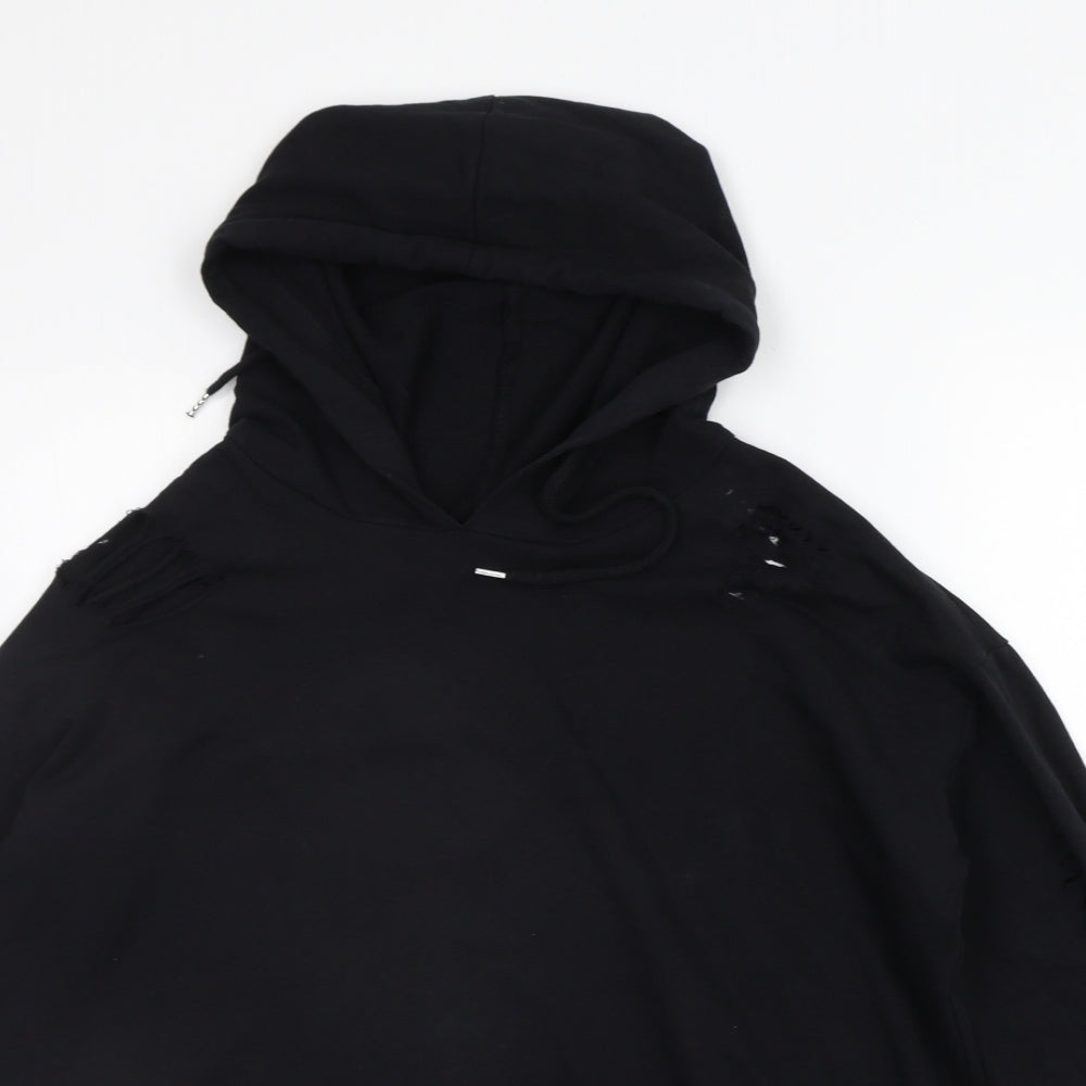 Select Womens Black   Henley Hoodie Size 10