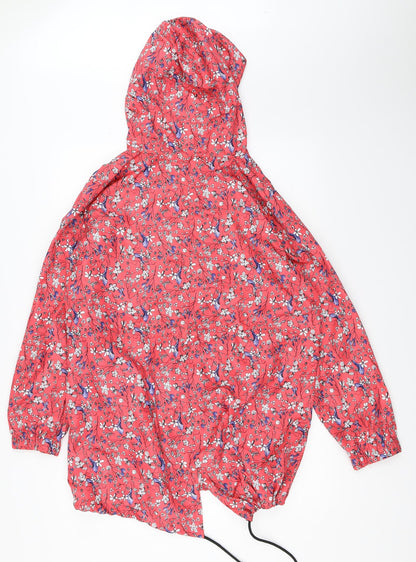 Primark Womens Pink Floral  Rain Coat Coat Size L
