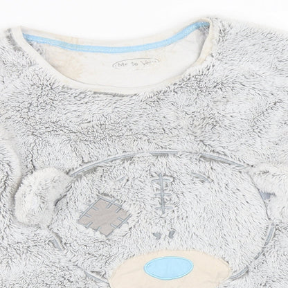 Marks and Spencer Girls Grey Solid  Top Pyjama Top Size 14-15 Years  - me to you