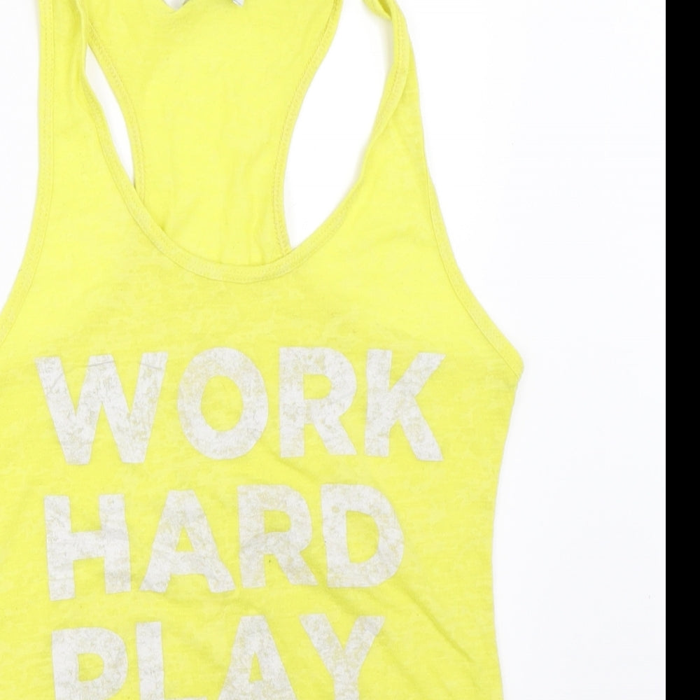 Myprotein Womens Yellow   Basic Tank Size 6
