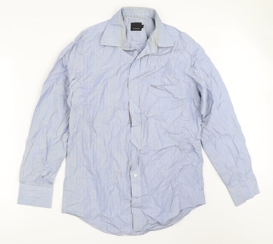 Mens UK Size 15.5 Baulmer Blue  Button-Up Long Sleeve Casual Shirt