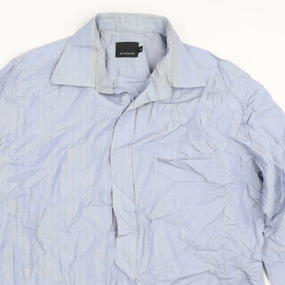 Mens UK Size 15.5 Baulmer Blue  Button-Up Long Sleeve Casual Shirt