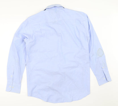 Mens UK Size 15.5 NEXT Blue  Button-Up Long Sleeve Casual Shirt