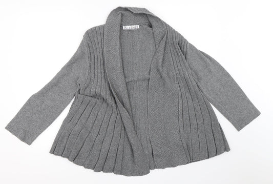 Womens UK Size M Pure & Natural Grey Cardigan Jumper