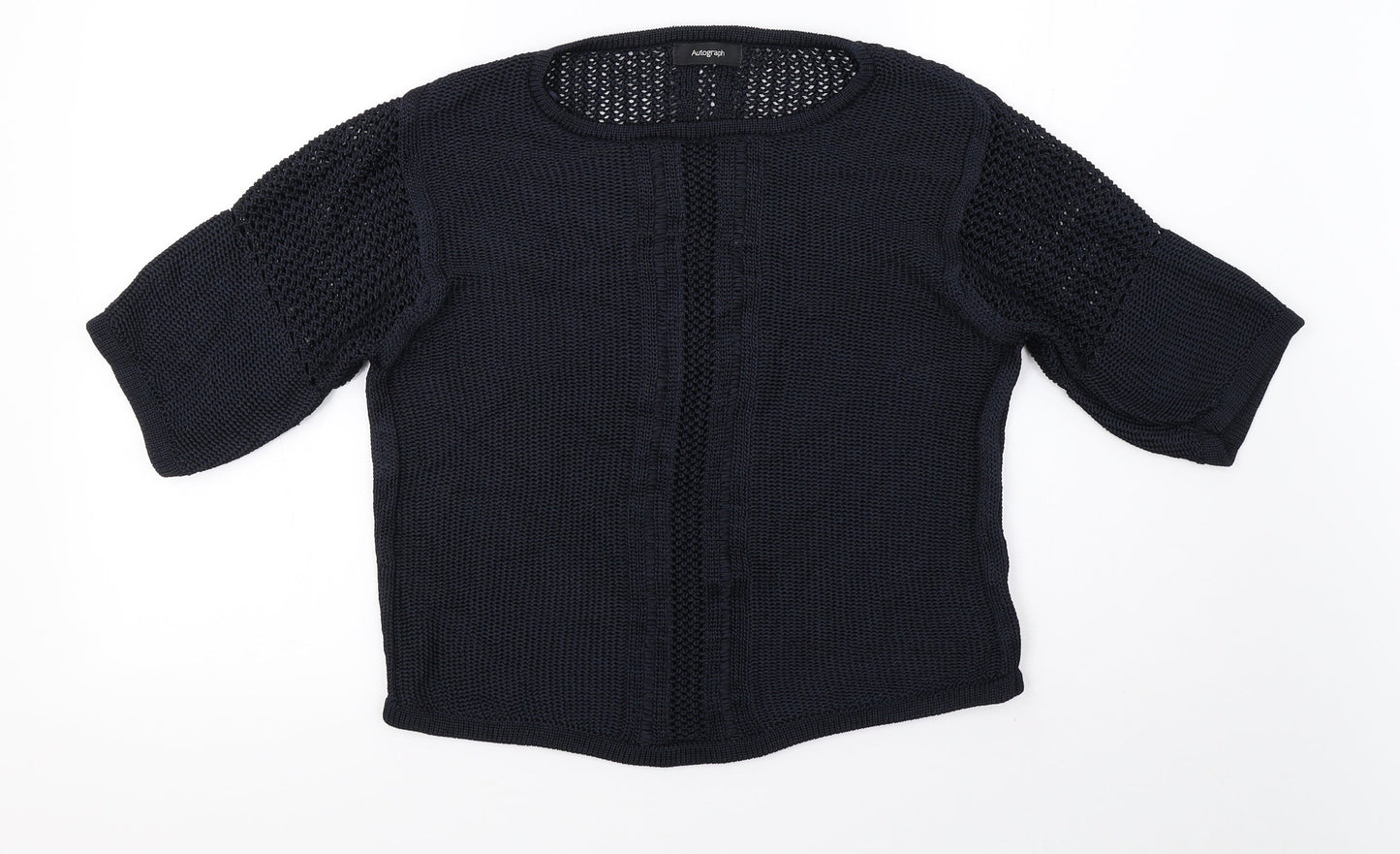 Autograph Womens Blue  Knit Basic T-Shirt Size 10