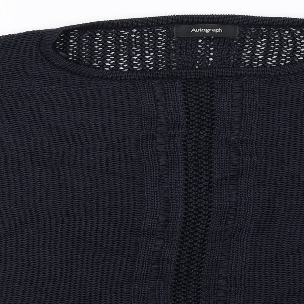 Autograph Womens Blue  Knit Basic T-Shirt Size 10